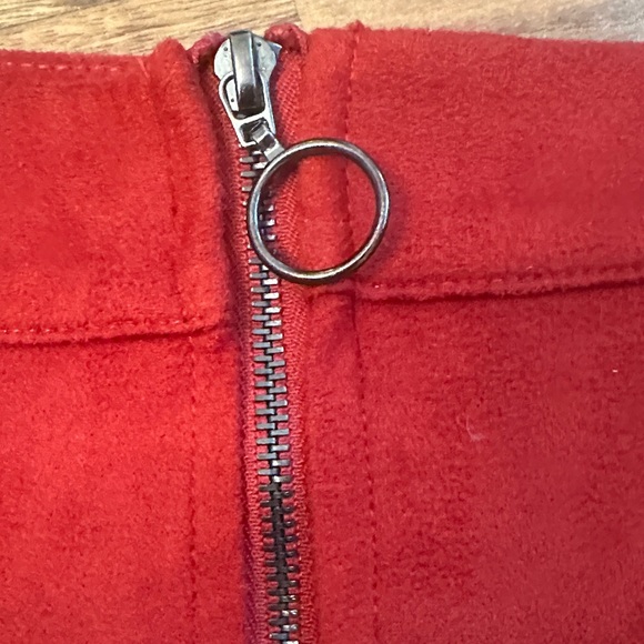 Zara BurntRed Zippered Women's Skirt - Picture 5 of 5